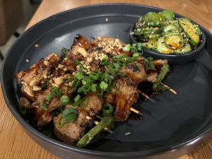 Chick’n Yakitori Skewers  at Beyond Sushi in New York City