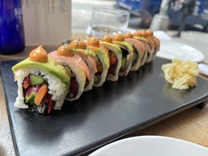 Rainbow roll  at Beyond Sushi in New York City