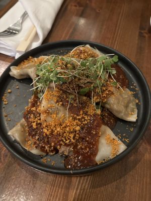 shiitake mushroom dumplings !  at Beyond Sushi in New York City