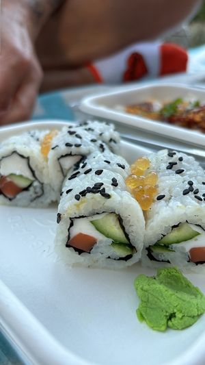 Curvy and cream cheese rolls  at Beyond Sushi in New York City