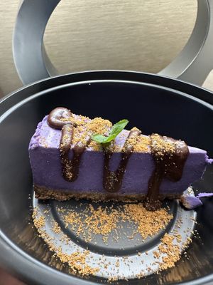 Ube Cheesecake (we got the desserts to go)  at Beyond Sushi in New York City