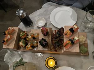 Off-menu nigiri sampler   at Beyond Sushi in New York City
