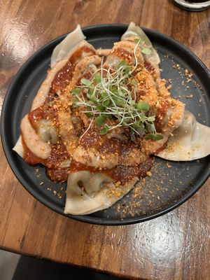 Shiitake truffle dumplings  at Beyond Sushi in New York City