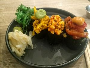 Taster sushi at Beyond Sushi in New York City