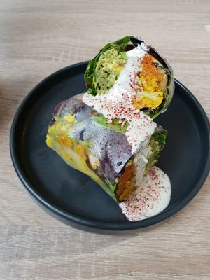 Rice  paper wrap: curry flower at Beyond Sushi in New York City