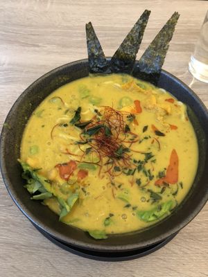 Butternut squash ramen at Beyond Sushi in New York City