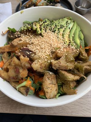 Rice bed salad at Beyond Sushi in New York City