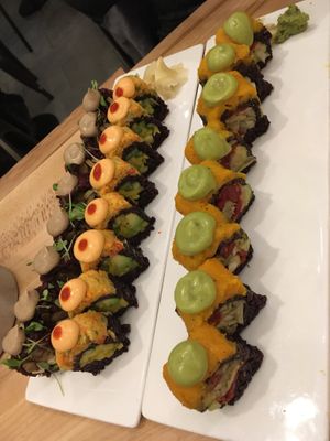 Sushi...so good.  The spicy mango tastes like Mackerel 🤯 at Beyond Sushi in New York City