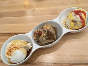 Trio of ice creams. at Beyond Sushi in New York City