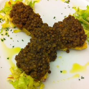 polenta with lentils at Hotel Acler in Levico Terme