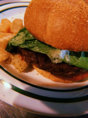 Shanti Burger and Cauliflower wings are amazing!  at Govinda's Cafe in Atlanta