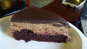 chocolate raspberry mousse at Govinda's Cafe in Atlanta