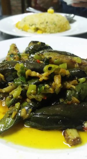 Szechuan Eggplant - So good. at Thien Nghia in Hoi An