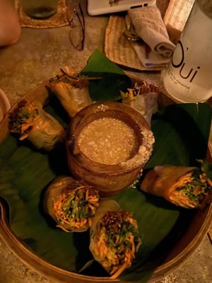 Fresh rolls at Mezzanine in Tulum