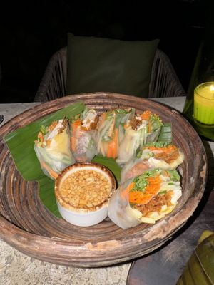 Fresh rolls with tofu   at Mezzanine in Tulum