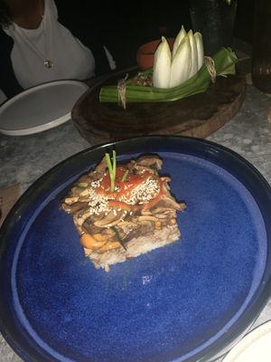 Mushroom starter  at Mezzanine in Tulum
