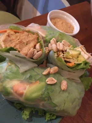 Spring rolls at Ikaro Cafe in Santa Marta