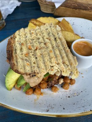 Sándwich de garbanzos  at Ikaro Cafe in Santa Marta