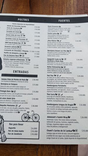 Menu 2 at Ikaro Cafe in Santa Marta