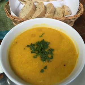 Soup at Ikaro Cafe in Santa Marta