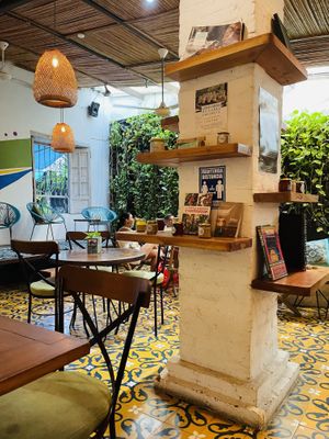 Inside  at Ikaro Cafe in Santa Marta