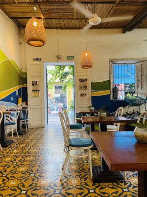 Inside  at Ikaro Cafe in Santa Marta