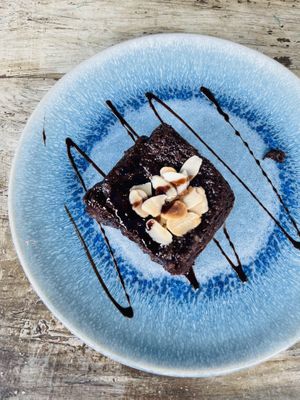 Vegan hot brownie   at Ikaro Cafe in Santa Marta