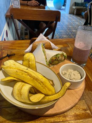 Falafel wrap at Ikaro Cafe in Santa Marta