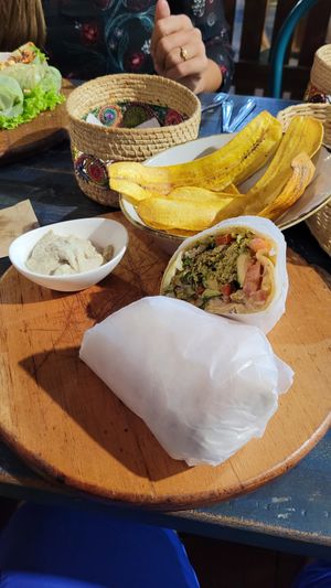 Abdullahs Falafel Wrap at Ikaro Cafe in Santa Marta