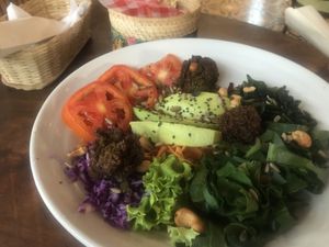 Arcoíris Salad - note the portion sizes recently shrank  at Ikaro Cafe in Santa Marta