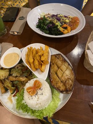 Miso glazed eggplant   at Ikaro Cafe in Santa Marta