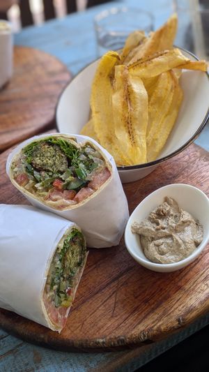 Falafel Wrap at Ikaro Cafe in Santa Marta
