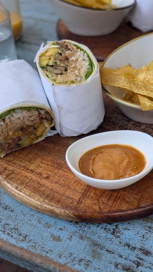 Mexican Burrito at Ikaro Cafe in Santa Marta