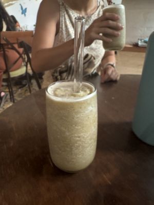 Water melon, mint and pineapple juicee  at Ikaro Cafe in Santa Marta