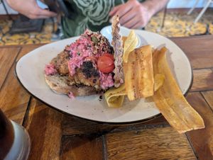 Cauliflower steak sandwich at Ikaro Cafe in Santa Marta