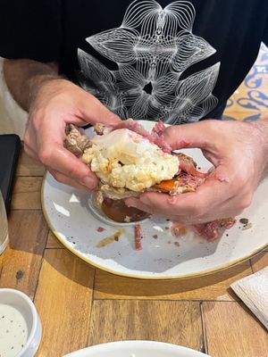 Cauliflower “steak” sandwich, wouldn’t recommend  at Ikaro Cafe in Santa Marta