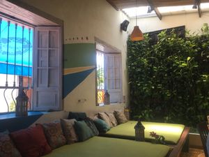 Cosy corner at Ikaro Cafe in Santa Marta