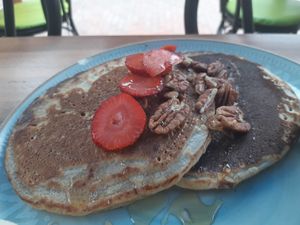 pancakes at Ikaro Cafe in Santa Marta