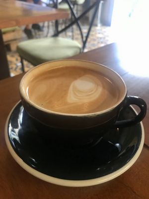 Mmmmm... café latte   at Ikaro Cafe in Santa Marta