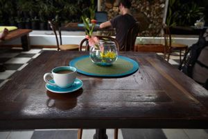 Local speciality coffee-- from the Sierra Nevada de Santa Marta at Ikaro Cafe in Santa Marta