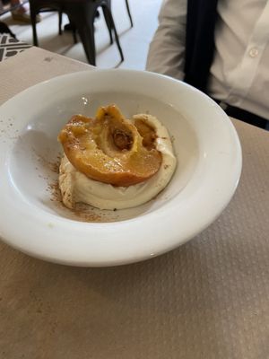 Cooked peach delicious   at Kafe Botanika in San Sebastian