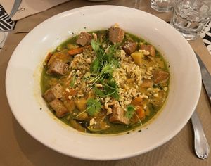 Vegan Thai curry  at Kafe Botanika in San Sebastian