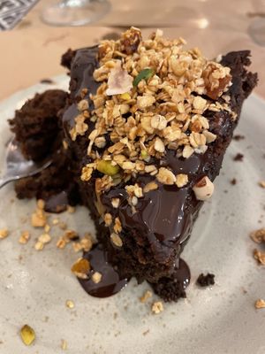 Vegan brownie  at Kafe Botanika in San Sebastian