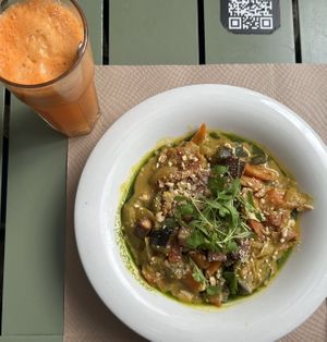 thai curry  at Kafe Botanika in San Sebastian