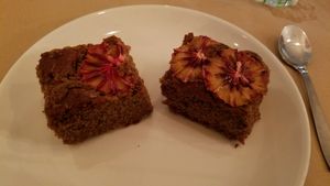 vegan cake! chocolate, banana, & orange at Kafe Botanika in San Sebastian