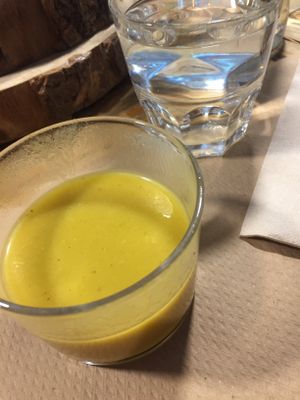 Free and delicious appetizer!  at Kafe Botanika in San Sebastian