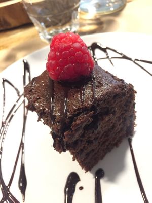 And that dessert... mmmmmm.... mouthwatering! at Kafe Botanika in San Sebastian