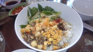 'Com Hen' - A vegan version of a popular dish from Hue, the original has baby clams in it. at Lien Hoa in Da Nang