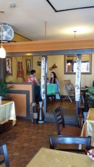 Quaint, semi-private platform seating at Fasika in Fresno