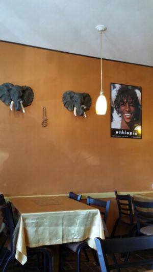 Ethiopia & beautiful elephant carvings at Fasika in Fresno